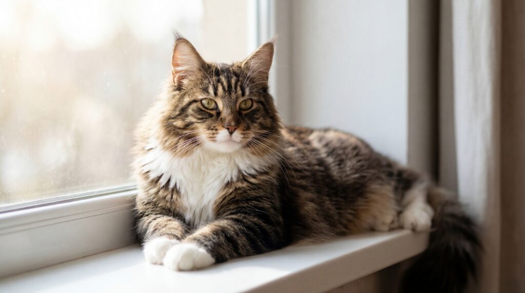 maine coon croisé chat de gouttière - Image de couverture