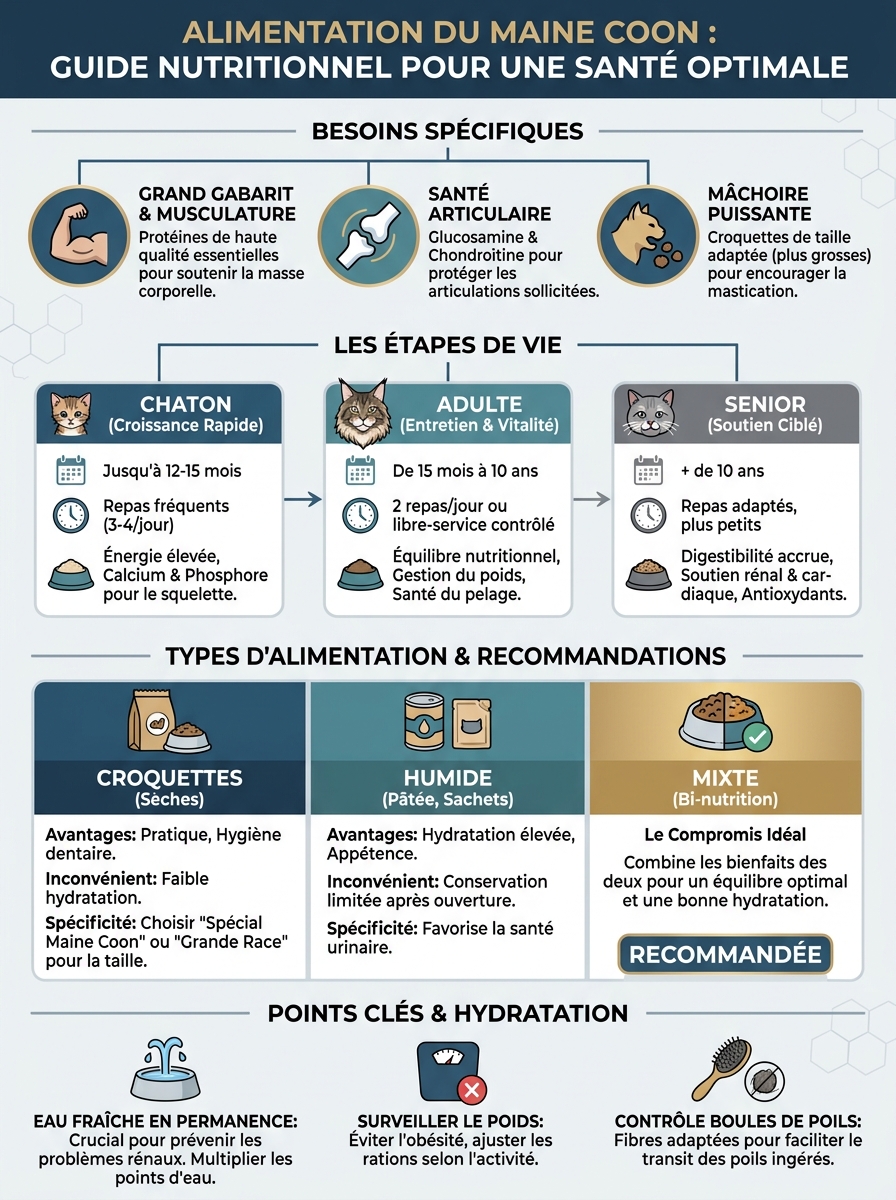 Infographie alimentation maine coon