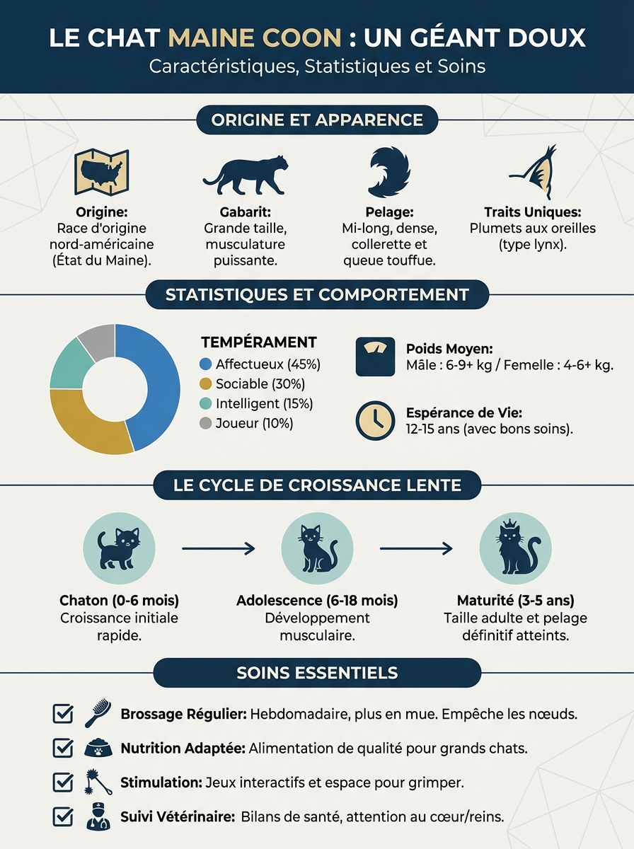 Infographie chat maine coon