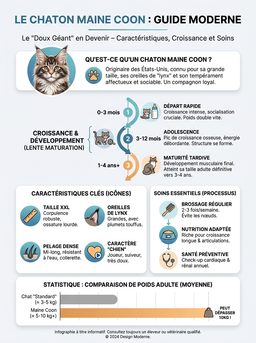 Infographie chaton maine coon