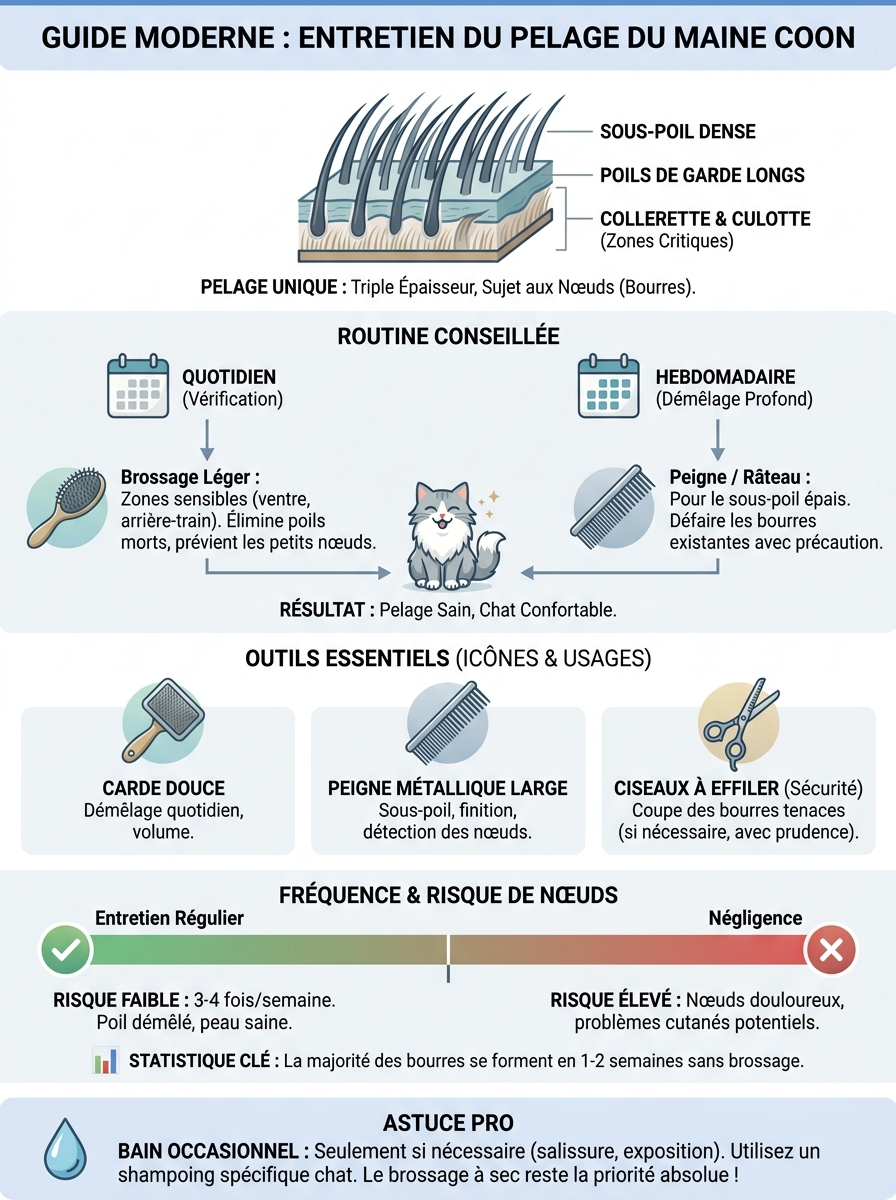 Infographie entretien pelage maine coon