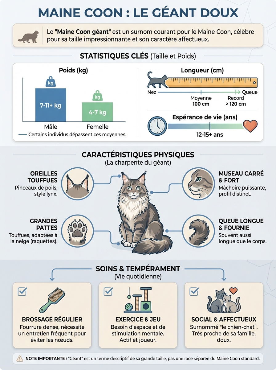 Infographie maine coon géant