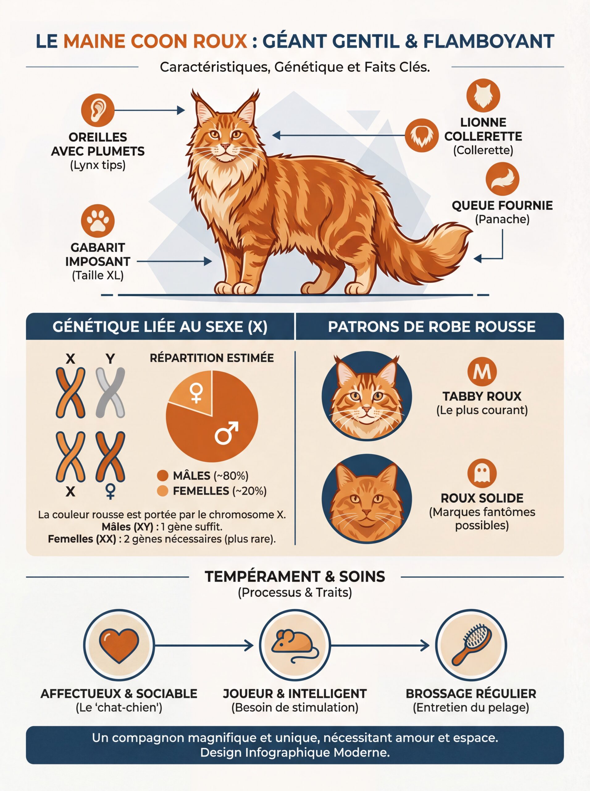 Infographie maine coon roux