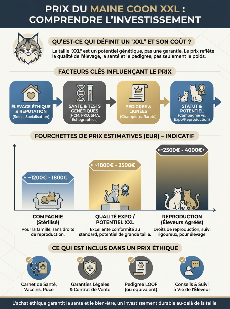 Infographie maine coon xxl prix