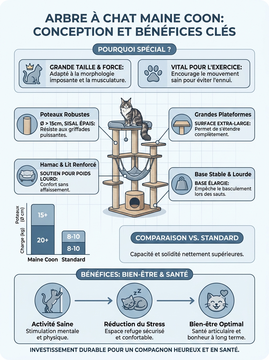 Infographie arbre à chat maine coon
