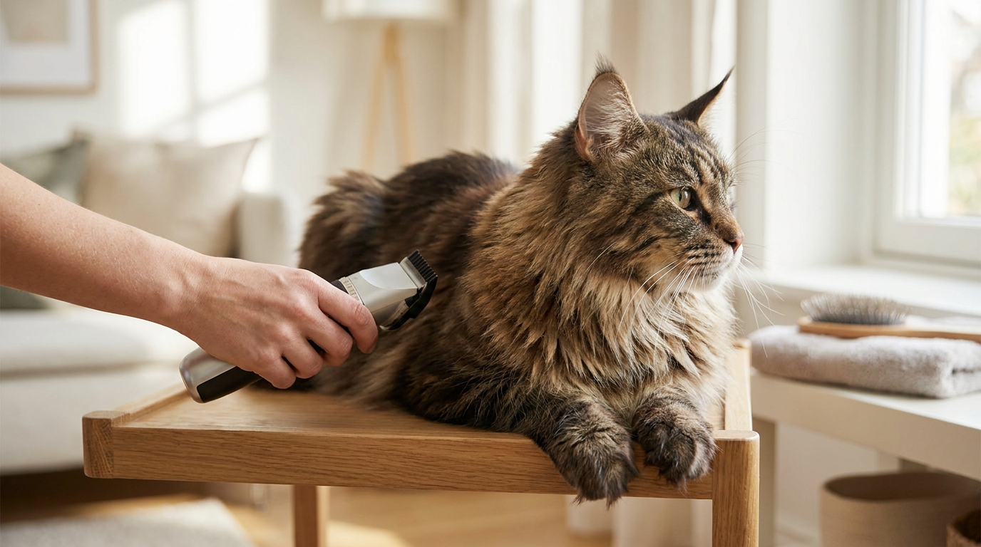 tondeuse maine coon - Image de couverture