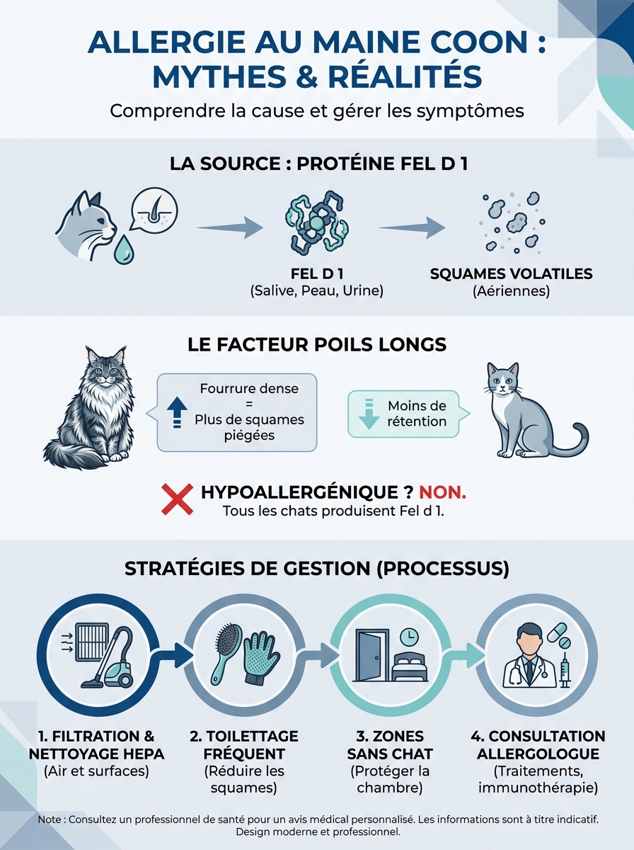 Infographie maine coon allergie