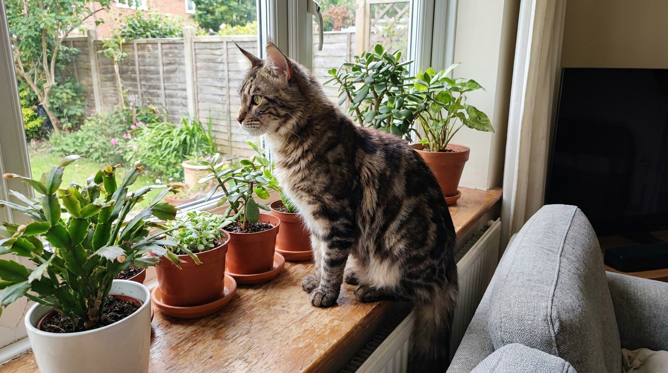 maine coon croisé bengal en situation réelle