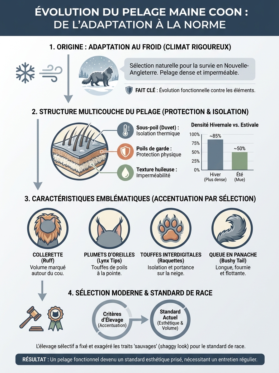 Infographie évolution pelage maine coon
