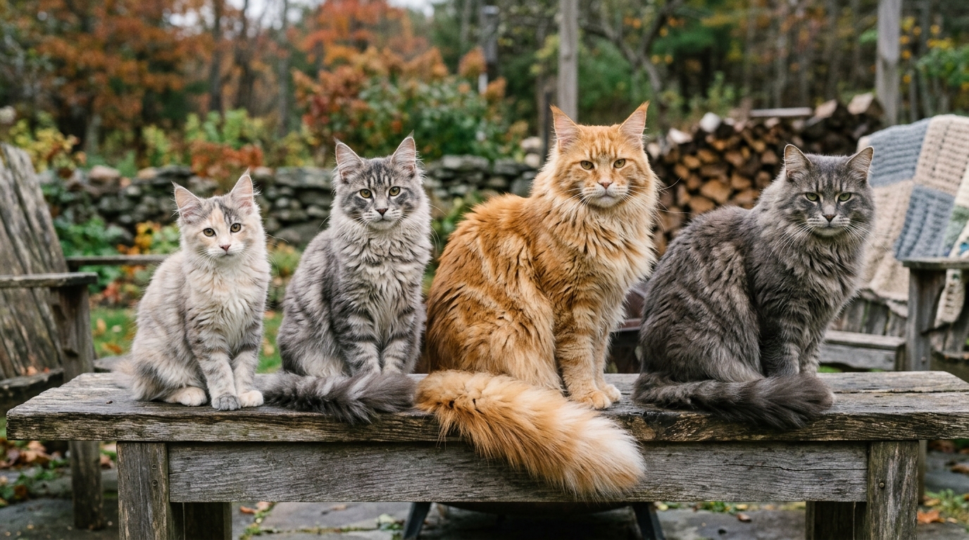 évolution pelage maine coon en situation réelle